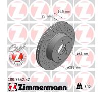 2x ZIMMERMANN Bremsscheibe SPORT COAT Z 400.3652.52