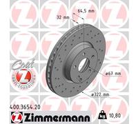 Bremsscheibe Vorderachse Zimmermann 400.3654.20