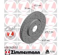 2x Zimmermann 430.2629.52 Bremsscheibe für OPEL ASTRA J CASCADA ZAFIRA C P10