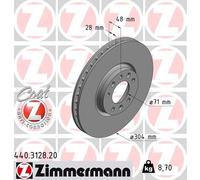 Zimmermann Bremsscheibe 440.3128.20 – Ø304 mm belüftet vorne – COAT Z