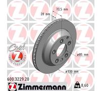 Bremsscheibe Hinterachse Zimmermann 600.3229.20