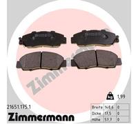 ZIMMERMANN Bremsbelagsatz, Scheibenbremse 21651.175.1 für HONDA ROVER