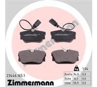 ZIMMERMANN Bremsbelagsatz Scheibenbremse 23446.165.1 für Ford, Seat, VW Hinterachse