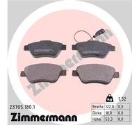 ZIMMERMANN Bremsbelagsatz, Scheibenbremse 23705.180.1 für CITROËN FIAT PEUGEOT