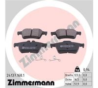 Zimmermann | Bremsbelagsatz, Scheibenbremse | 24137.168.1