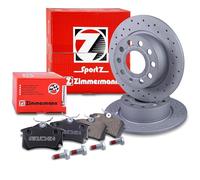 ZIMMERMANN Bremsenset Hinterachse inkl. Bremsscheiben Gelocht Ø 253 mm + Bremsbeläge hinten