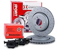 ZIMMERMANN Bremsenset Hinterachse inkl. Bremsscheiben Gelocht Ø 320 mm Belüftet + Bremsbeläge hinten Kompatibel mit BMW 3er (E46), 3 Cabriolet (E46), 3 Coupe (E46), 3 Touring (E46)