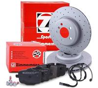 ZIMMERMANN Bremsenset Hinterachse inkl. Sport Bremsscheiben Coat Z hinten Ø 345 mm innenbelüftet und Bremsbeläge hinten Kompatibel mit BMW 5er (F10), 6er (F12)(F13)(F06)