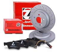 ZIMMERMANN Bremsenset Hinterachse inkl. Sport Bremsscheiben hinten Ø 300 mm innenbelüftet und Bremsbeläge hinten Kompatibel mit MERCEDES CLS (C218) (C219) (X218), E-Klasse (W211)(W212)(S211)(S212)