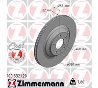 Bremsscheibe Hinterachse Zimmermann 100.3321.20