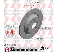 ZIMMERMANN Bremsscheibe 250138520 Hinterachse voll 316mm 11mm für Ford (CHANGAN)