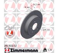ZIMMERMANN Bremsscheibe hinten rechts links Gelocht 302mm für HYUNDAI KIA (DYK) (BEIJING) 285.3532.52