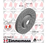 ZIMMERMANN Bremsscheibe 400.3660.20 für MERCEDES-BENZ