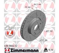 ZIMMERMANN Bremsscheibe 400.3664.52 für MERCEDES-BENZ