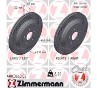 ZIMMERMANN 400.3663.53 Brake Disc for MERCEDES-BENZ