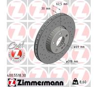 ZIMMERMANN Bremsscheibe 400551830 Vorderachse 318mm 30mm für Mercedes