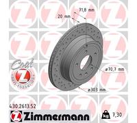 ZIMMERMANN Bremsscheibe 430261352 Hinterachse Gelocht 303mm 20mm für Opel CHEVROLET (SGM)