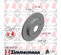 ZIMMERMANN Bremsscheibe 430261720 Hinterachse voll 292mm 12mm für Opel GM