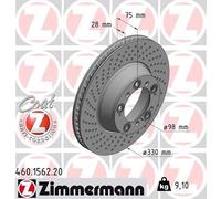 Zimmermann Bremsscheibe 460.1562.20 Coat Ø330 mm hinten links für Porsche Carrera