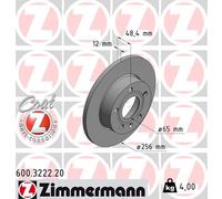 ZIMMERMANN Bremsscheibe 600322220 Hinterachse voll 256mm 12mm für VW (SVW) (FAW) VAG Skoda