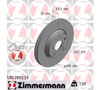 ZIMMERMANN Bremsscheibe COAT Z 295 mm außenbelüftet vorne für TOYOTA 590.2803.20
