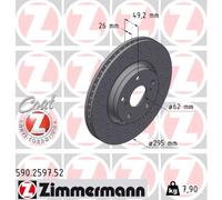 ZIMMERMANN Bremsscheibe 590259752 Vorderachse Gelocht 295mm 26mm für TOYOTA