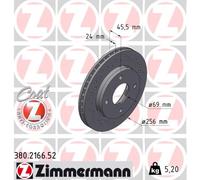 2x ZIMMERMANN Bremsscheibe Bremsscheiben Satz Bremsen SPORT COAT Z 380.2166.52