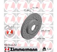 Zimmermann Bremsscheibe [Hersteller-Nr. 150.3444.52] für Mini