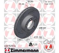 ZIMMERMANN Bremsscheibe vorne links Geschlitzt 330mm für PORSCHE 460.1529.54