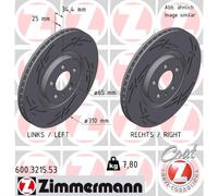 2x ZIMMERMANN Bremsscheibe BLACK Z 600.3215.53 für VW POLO 5 6R1 6C1 6 AW1 BZ1 4