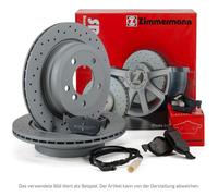 Zimmermann SPORT Bremsscheiben Ø 299mm Beläge Sensor für PORSCHE 944 968 hinten