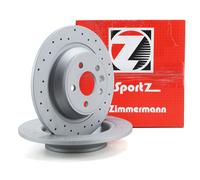 ZIMMERMANN Bremsscheibe hinten rechts links Gelocht 302mm für LAND ROVER (CHERY) FORD 250.1361.52