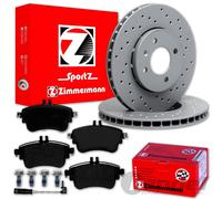 Zimmermann SPORT BREMSSCHEIBEN + BELÄGE VORNE für MERCEDES A/B-KLASSE W176 W246