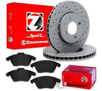 Zimmermann SPORT BREMSSCHEIBEN + BELÄGE VORNE für VW POLO 6R 6C A1 8X IBIZA 4 6J