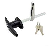 Zink-Wohnwagen-Thandle-Schloss für Garage, Legierung, Anhänger, wetterbeständig, Diebstahlschutz, mit Verriegelung, Türschloss, Chrom/Schwarz und passt heraus (schwarz)