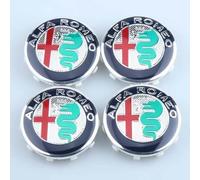 zjbzq 4 Stück Radnabenkappen für Alfa Romeo Brera 60mm, Radnabendeckel Nabenmittenkappe Felgen Center Nabendeckel Wasserdicht Ersatz Nabenkappen,A