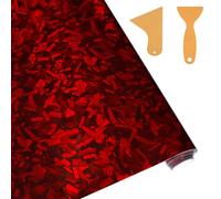 Zocipro Carbon Folie Auto, Car Wrapping Folie, 152 * 30 cm Forged Carbon Autofolie mit Rakel, Selbstklebend Wrapping Auto Schutz Folie,Rot