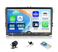 Zomolither 4+64G Android 15 Autoradio für VW Golf 5 6 Polo Passat Seat Touran Skoda Tiguan, 9'' Touchscreen mit Wireless CarPlay Android Auto Bluetooth 5.0 Navi GPS WiFi 32EQ FM/RDS Rückfahrkamera