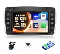 Zomolither 8 Core 6+128G Android 15 Autoradio für Mercedes-Benz CLK/W209/W203/Klasse C/Viano/W639/Vito mit Wireless Carplay Android Auto, 7'' Bildschirm mit Bluetooth GPS DSP FM/RDS EQ+Rückfahrkamera