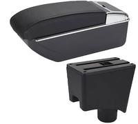 ZONEWD Armlehne Auto für Renault Dacia Sandero Logan 2, Mittelarmlehne Auto Mittelkonsole Aufbewahrungsbox Multifunktionales Auto Zubehör,D/NoUSB-Black-line