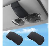 ZORTAXKFV 2 Set Brillenhalter Für BMW 1 Series 118d F20/118i F20/120d F20 Hatchback 2011-2023 2024 Auto Sonnenblende, Leder Sonnenbrillen Halterung Für Auto Visier Zubehör,B/Black
