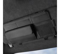ZRVXTISX Auto Sonnenblende Organizer Für Mercedes GLE W167 GLS X167 2020-2024, Aufbewahrungstasche Multifunktions Sonnenblenden für Karten Brillenhalter und Stift,A/Black