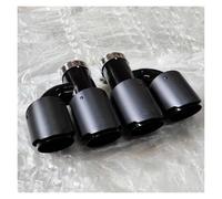 ZSHYTWE Auspuffblenden 2 Stück H-Typ Dual Car Universal-Auspuffspitzen Matt Schwarz Edelstahl Doppelausgang Auspuffrohre Schalldämpfer Endrohr Auspuffendrohr(ID 73MM-OD 76MM)