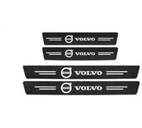 ZTLQ Auto Türschweller Schutz für Volvo XC90 Facelift 2019,Auto Einstiegsleisten Tür Kohlefaser Schritt Schutz Leisten Abdeckung Kantenschutz Pedal Zubehör mit Emblem Logo Auto Verschleißteile