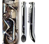 Zubehör 1 Paar Motorrad Auspuff Muffller Rohr Für Harley Für Suzuki VL 125 800 1500 Intruder Bobber Chrom Verjüngt Drehen Heraus Eisen Schalldämpfer Zubehör (Color : Chrome)