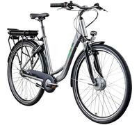 ZÜNDAPP Z502 E Bike Damen 28 Zoll Pedelec 155-180 cm Elektrofahrrad 7 Gang Damenfahrrad 522 Wh E Fahrrad (grau/grün, 50 cm)