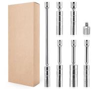 Zündkerzenschlüssel 14mm 16mm 21mm,6 Stück Drehmomentschlüssel mit 1/2 Adapter,Magnet Universal Flexibel zündkerzenschlüssel satz für Fahrrad, Motorrad und Auto