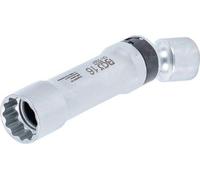 BGS Zündkerzen-Gelenkeinsatz Zwölfkant mit Haltefeder - Antrieb Innenvierkant 10 mm (3/8) - SW 16 mm