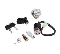 Zündschalter-Gasabdeckungs-Kit, Yosoo Zündschalter-Gasabdeckungs-Kit Helmschloss 2-Schlüssel-Ersatz für Dax Skyteam 50 Cc 125 Cc Sitzschloss-Schlüsselsatz Zündschalter-Kit-Baugruppe Kraftstoff-Gasdeck