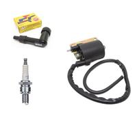 Zündspule, Zündkerze & Stecker passend für Piaggio SKR 125, Hexagon, TPH, Runner, Zip 50